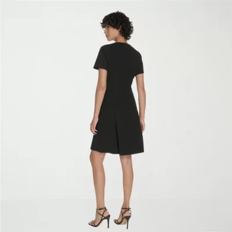 Marc New York Womens Short Sleeve Fit + Flare Dress