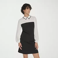 Marc New York Womens Long Sleeve Sheath Dress