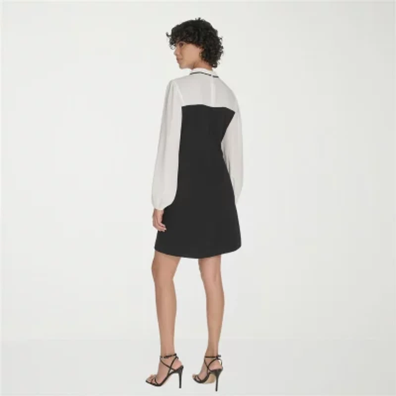 Marc New York Womens Long Sleeve Sheath Dress