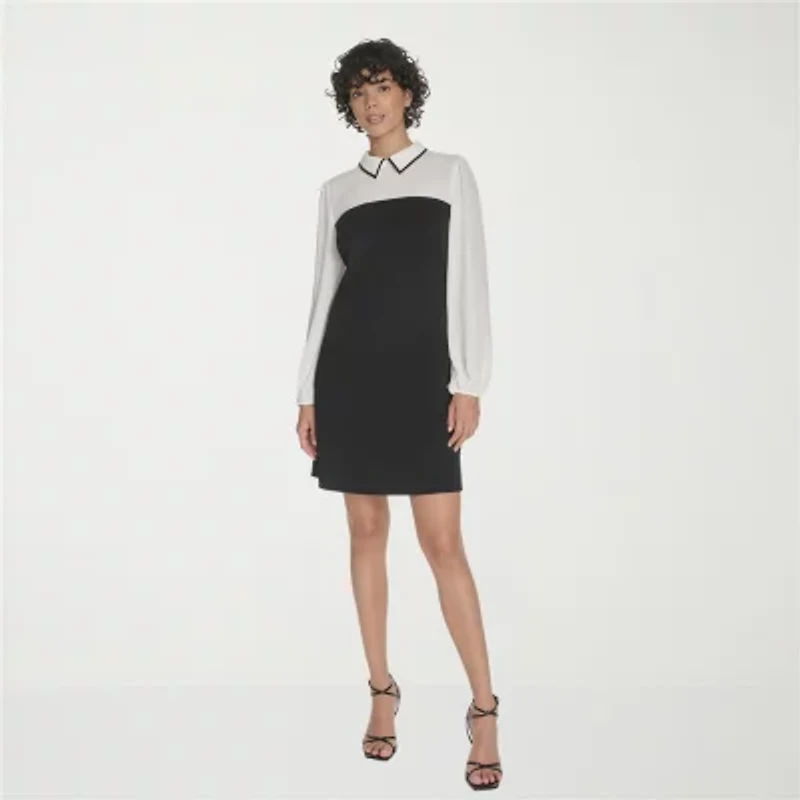 Marc New York Womens Long Sleeve Sheath Dress