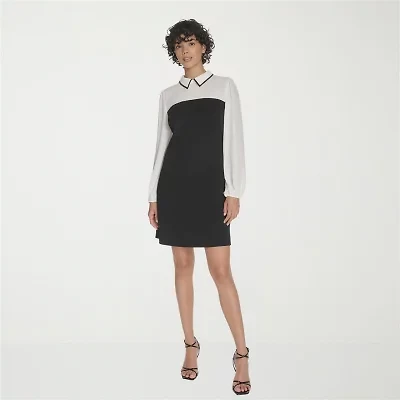 Marc New York Womens Long Sleeve Sheath Dress