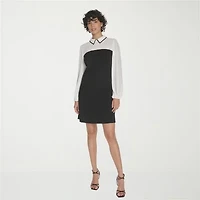 Marc New York Womens Long Sleeve Sheath Dress