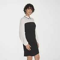 Marc New York Womens Long Sleeve Sheath Dress
