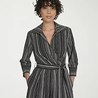 Marc New York Womens 3/4 Sleeve Abstract Fit + Flare Dress