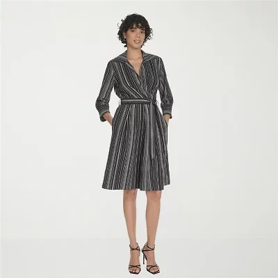 Marc New York Womens 3/4 Sleeve Abstract Fit + Flare Dress