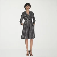 Marc New York Womens 3/4 Sleeve Abstract Fit + Flare Dress