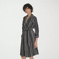 Marc New York Womens 3/4 Sleeve Abstract Fit + Flare Dress