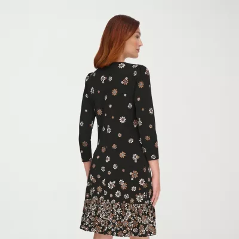 Marc New York Womens 3/4 Sleeve Shift Dress