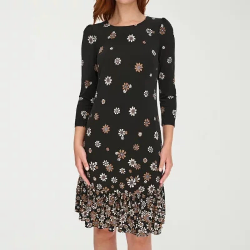 Marc New York Womens 3/4 Sleeve Shift Dress
