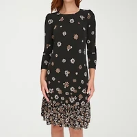 Marc New York Womens 3/4 Sleeve Shift Dress