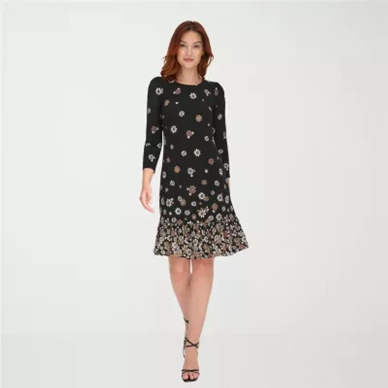 Marc New York Womens 3/4 Sleeve Shift Dress