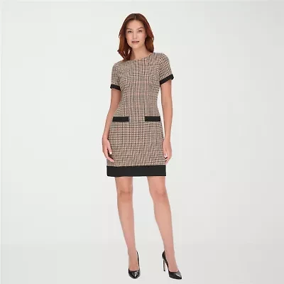 Marc New York Womens Long Sleeve Floral Shift Dress