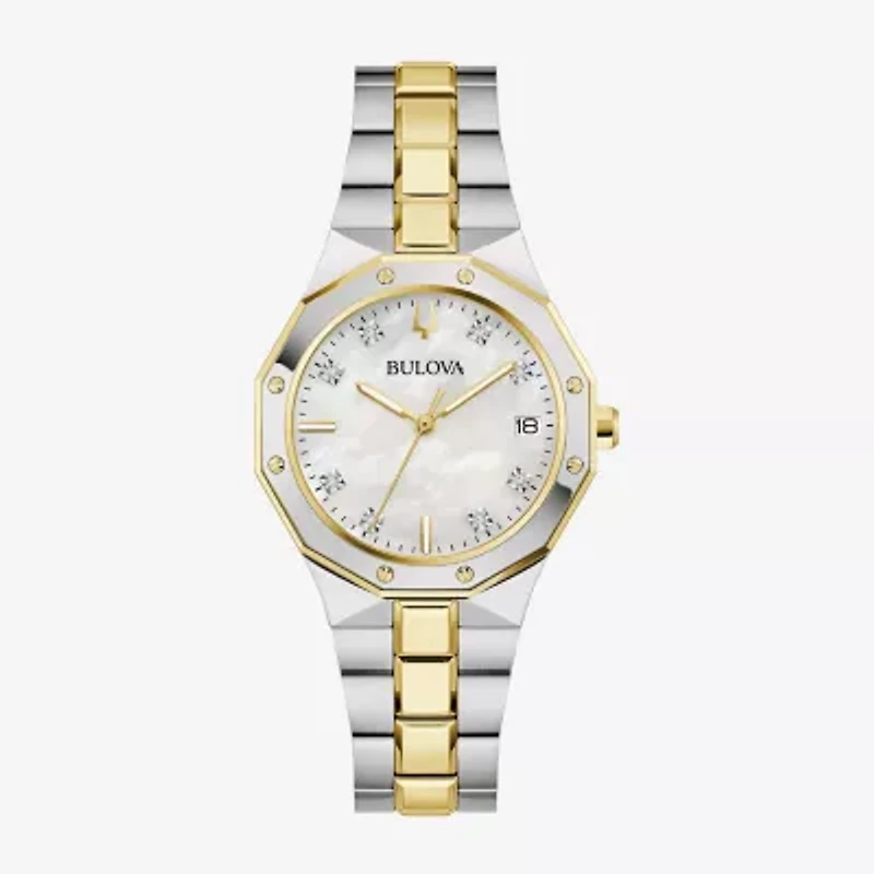Bulova Dress/Classic Womens Two Tone Stainless Steel Bracelet Watch 98p234