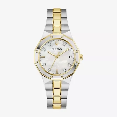 Bulova Dress/Classic Womens Two Tone Stainless Steel Bracelet Watch 98p234