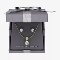 G, Si1-Si2 Womens 2 CT. Lab Grown White Diamond 14K Gold Over Silver 2-pc. Jewelry Set
