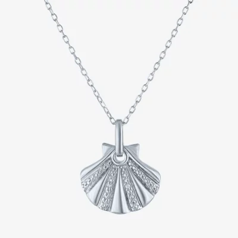 G-H Womens Diamond Accent Lab Grown White Diamond Accent Sterling Silver 16 Inch Pendant Necklace