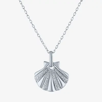 G-H Womens Diamond Accent Lab Grown White Diamond Accent Sterling Silver 16 Inch Pendant Necklace
