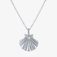 G-H Womens Diamond Accent Lab Grown White Diamond Accent Sterling Silver 16 Inch Pendant Necklace