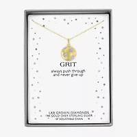 (G-H / Si2-I1) Soccer Ball Womens Diamond Accent Lab Grown White Diamond Accent 14K Gold Over Silver 16 Inch Pendant Necklace