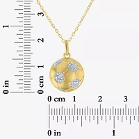 (G-H / Si2-I1) Soccer Ball Womens Diamond Accent Lab Grown White Diamond Accent 14K Gold Over Silver 16 Inch Pendant Necklace