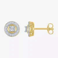 (G-H, Si2-I1) Womens 1/7 CT. T.W. Lab Grown White Diamond 14K Gold Over Silver Round 2-pc. Jewelry Set