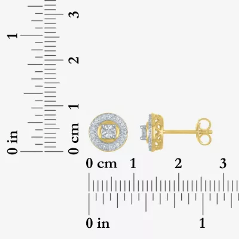 (G-H, Si2-I1) Womens 1/7 CT. T.W. Lab Grown White Diamond 14K Gold Over Silver Round 2-pc. Jewelry Set