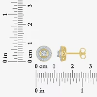(G-H, Si2-I1) Womens 1/7 CT. T.W. Lab Grown White Diamond 14K Gold Over Silver Round 2-pc. Jewelry Set