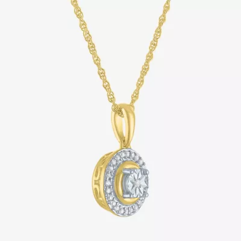 (G-H, Si2-I1) Womens 1/7 CT. T.W. Lab Grown White Diamond 14K Gold Over Silver Round 2-pc. Jewelry Set