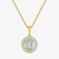 (G-H, Si2-I1) Womens 1/7 CT. T.W. Lab Grown White Diamond 14K Gold Over Silver Round 2-pc. Jewelry Set