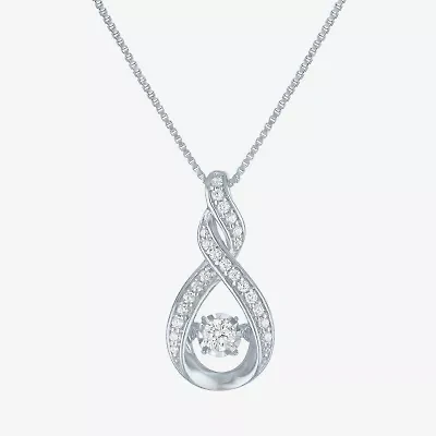 (G-H, Si2-I1) Womens 1/4 CT. T.W. Lab Grown White Diamond Sterling Silver 18 Inch Pendant Necklace