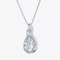 (G-H, Si2-I1) Womens 1/4 CT. T.W. Lab Grown White Diamond Sterling Silver 18 Inch Pendant Necklace