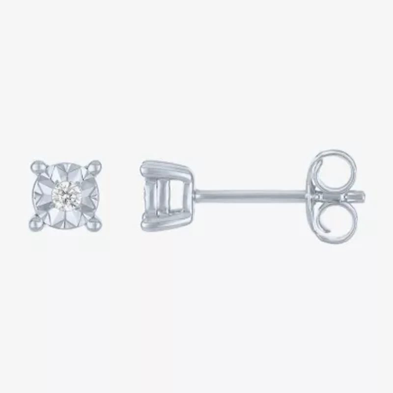 (G-H, Si2-I1) Womens 1/8 CT. T.W. Lab Grown White Diamond Sterling Silver Round 2-pc. Jewelry Set