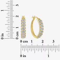 1/10 CT. T.W. Diamond Hoop Earrings Sterling Silver or 14K Gold Over