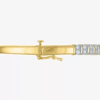 Womens 1/10 CT. T.W. Natural White Diamond 14K Gold Over Silver Bangle Bracelet