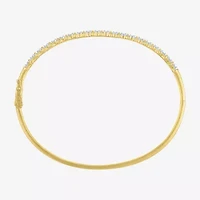 Womens 1/10 CT. T.W. Natural White Diamond 14K Gold Over Silver Bangle Bracelet