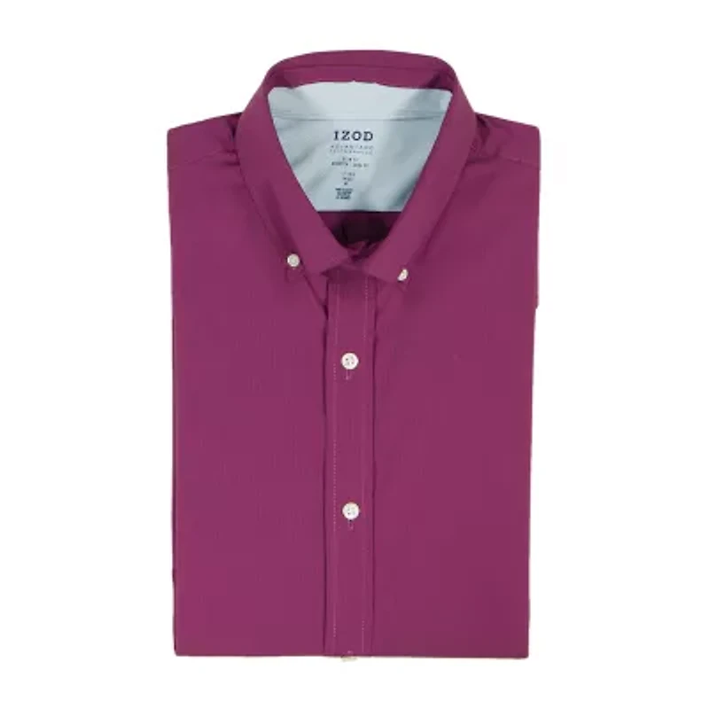 IZOD Cool Fx Mens Slim Fit Easy Care Wrinkle Free Long Sleeve Dress Shirt