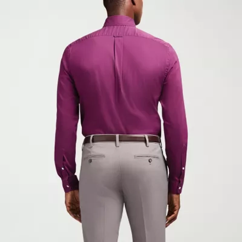IZOD Cool Fx Mens Slim Fit Easy Care Wrinkle Free Long Sleeve Dress Shirt