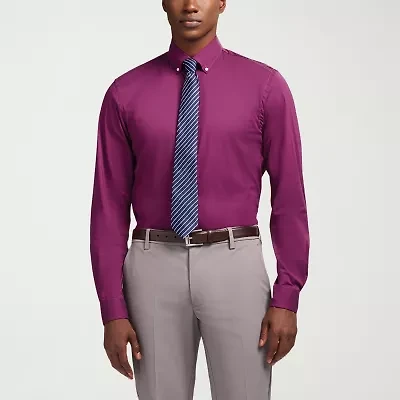 IZOD Cool Fx Mens Slim Fit Easy Care Wrinkle Free Long Sleeve Dress Shirt