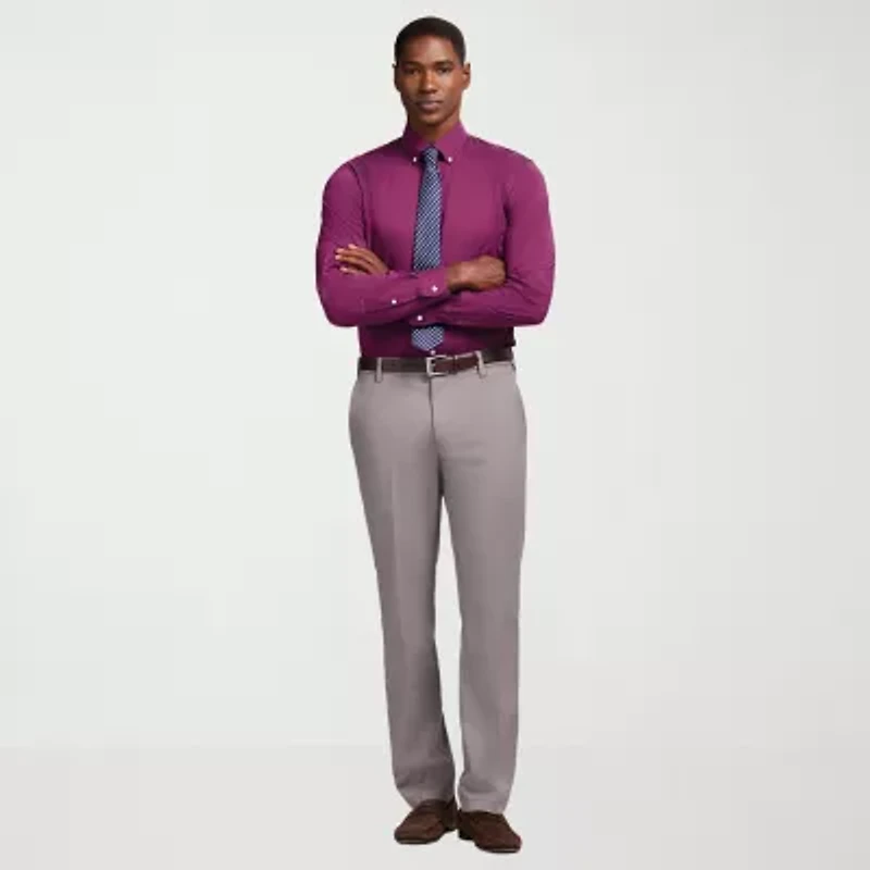 IZOD Cool Fx Mens Slim Fit Easy Care Wrinkle Free Long Sleeve Dress Shirt