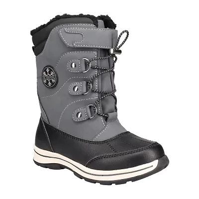 Totes Big Kid Boys Diamond Waterproof Insulated Flat Heel Winter Boots