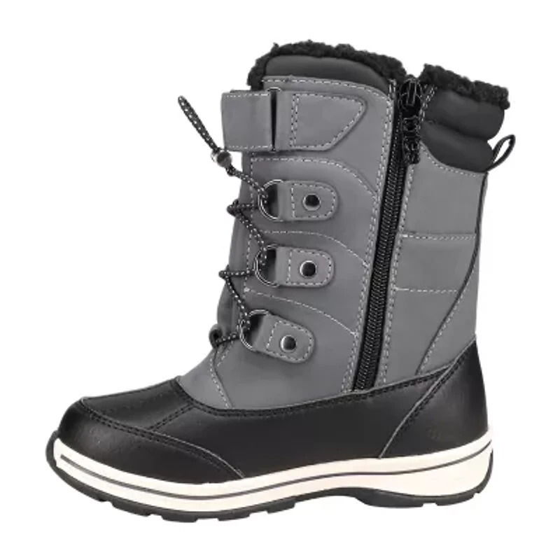 Totes Big Kid Boys Diamond Waterproof Insulated Flat Heel Winter Boots