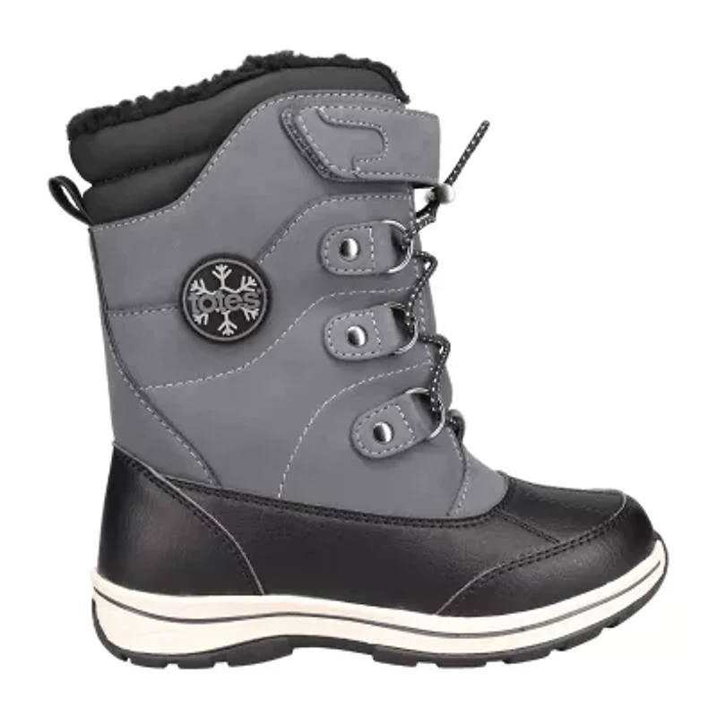 Totes Big Kid Boys Diamond Waterproof Insulated Flat Heel Winter Boots