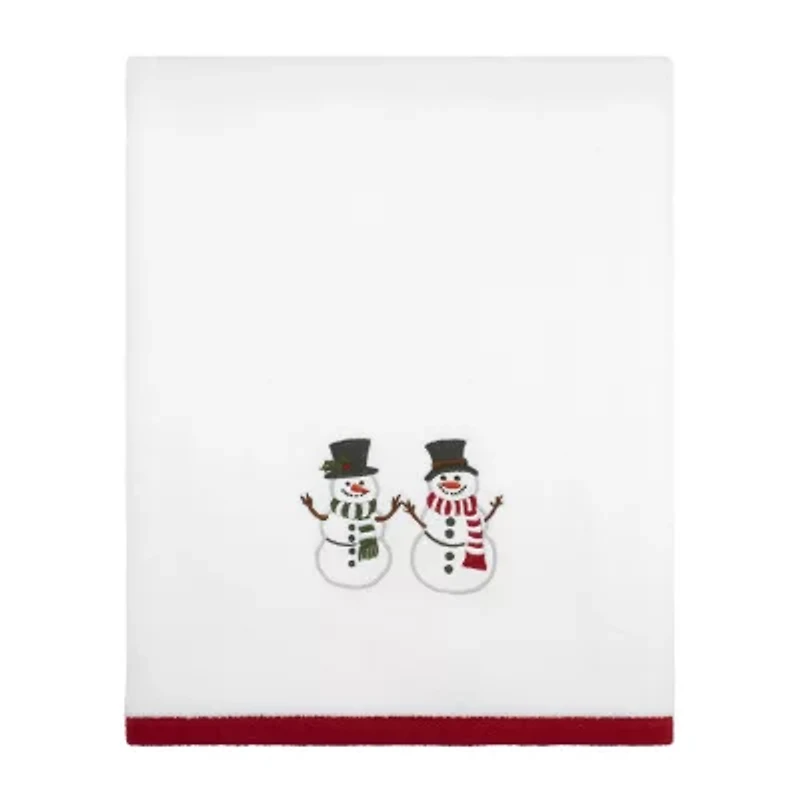 Avanti Winter Snowman Embellished Holiday Bath Towel