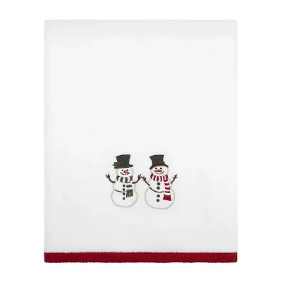 Avanti Winter Snowman Embellished Holiday Bath Towel
