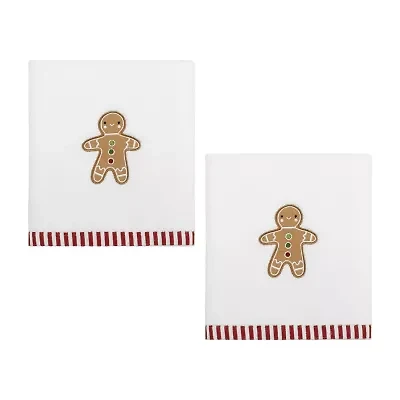 Avanti Gingerbread Man 2-pc. Embellished Hand Towel
