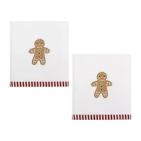 Avanti Gingerbread Man 2-pc. Embellished Hand Towel