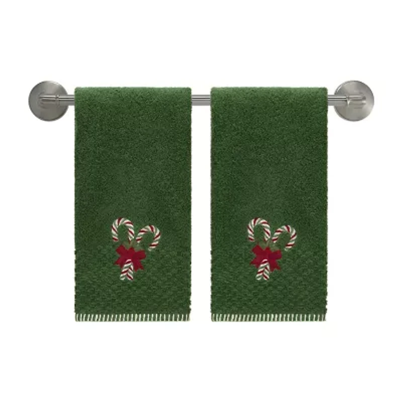Avanti Candy Cane 2-pc. Embellished Hand Towel