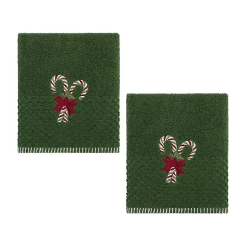 Avanti Candy Cane 2-pc. Embellished Hand Towel