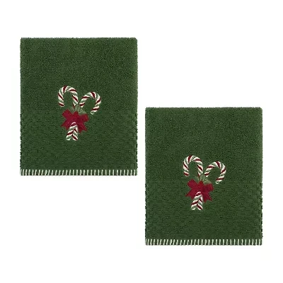 Avanti Candy Cane 2-pc. Embellished Hand Towel