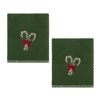 Avanti Candy Cane 2-pc. Embellished Hand Towel